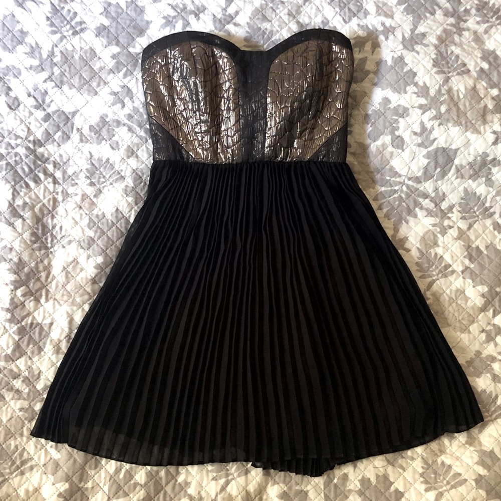 Greylin Strapless Mini Dress Pleated